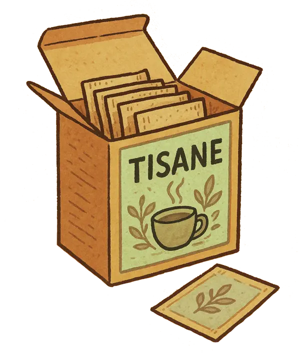 Boîte de sachets d'herbes pour tisane