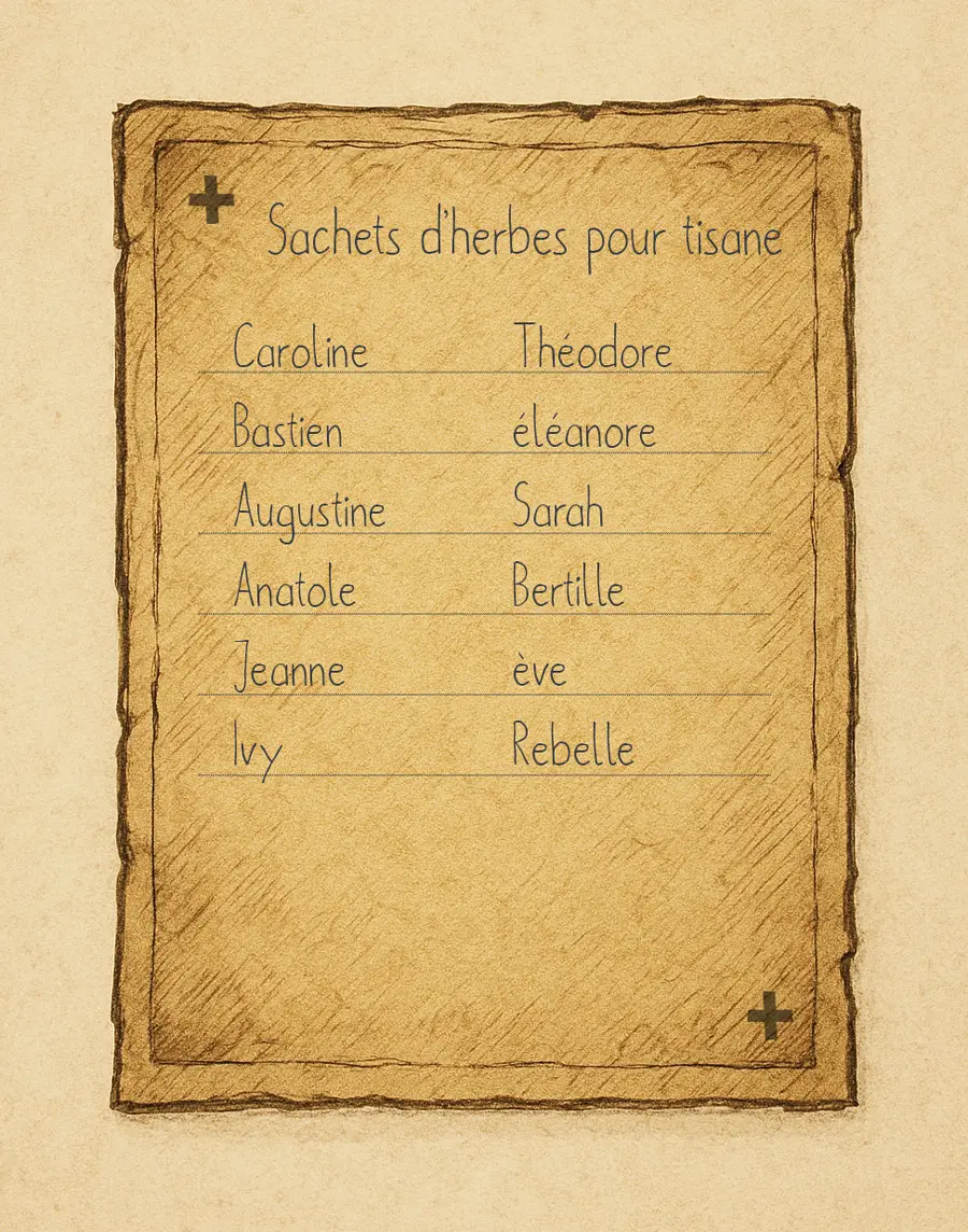 Liste des villageois qui ont acheté des sachets d'herbes pour tisane chez Bjorn